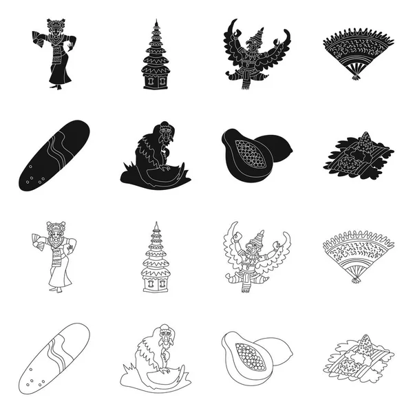 Illustration vectorielle et symbole de voyage. Ensemble et icône vectorielle traditionnelle pour stock . — Image vectorielle