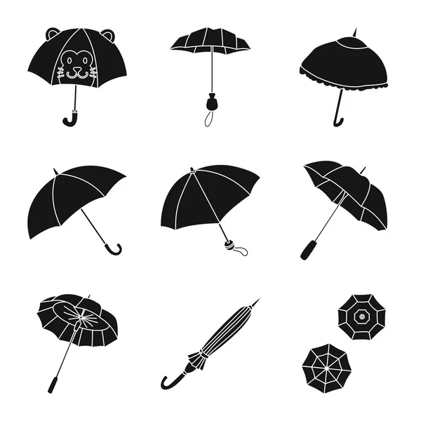 Objeto isolado de clima e logotipo chuvoso. Coleção de ícone de vetor de chuva e tempo para estoque . — Vetor de Stock