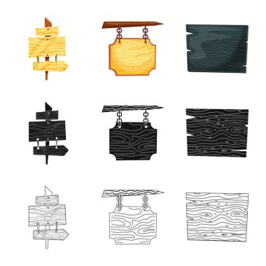 Ham vektör tasarımı ve orman simgesi. Parke hisse senedi vektör çizim ve ham kümesi.