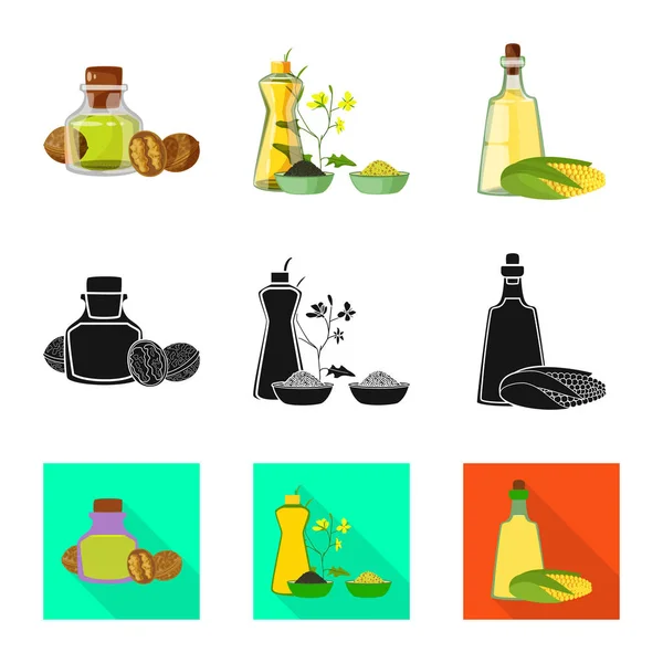 Objeto aislado de icono saludable y vegetal. Conjunto de ilustración de vector de stock saludable y agrícola . — Vector de stock