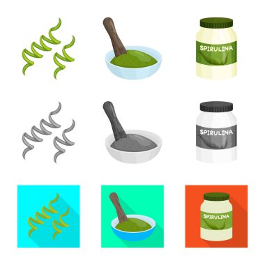 Protein ve deniz simge vektör Illustration. Protein ve doğal hisse senedi vektör çizim koleksiyonu.