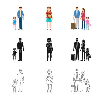 Karakter ve avatar logo vektör tasarımı. Karakter ve portre hisse senedi vektör çizim topluluğu.