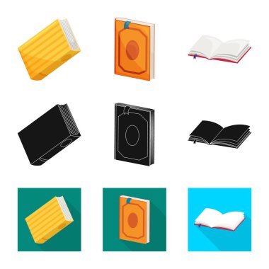 Eğitim ve kapak simge vektör Illustration. Eğitim ve web için kitapçı hisse senedi simgesi.