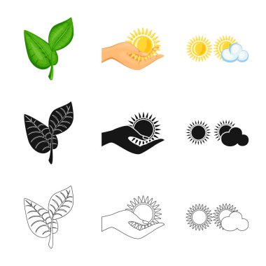 Yenilik ve teknoloji logo vektör tasarımı. Yenilik ve doğa hisse senedi simgesi web için set.