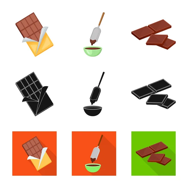 Objeto aislado de comida y símbolo delicioso. Colección de alimentos y marrón símbolo de stock para la web . — Vector de stock