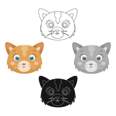 Karikatür kedi namlu simgesi, siyah tarzı beyaz arka plan üzerinde izole. Hayvan namlu sembolü stok vektör illüstrasyon.