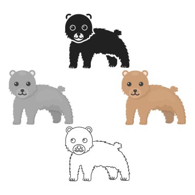 Ayı simgesi karikatür, siyah. Büyük hayvanlar karikatür, siyah gelen Singe hayvan simgesi.