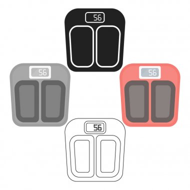 Karikatür ölçek simgesi, beyaz arka plan üzerinde izole siyah tarzı. Gebelik sembolü stok vektör illüstrasyon.