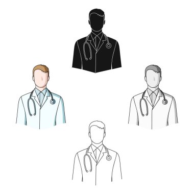 Doctor.Professions karikatür tek simge, siyah tarzı vektör sembolü stok illüstrasyon web.