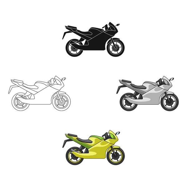 Carreras motorcycle.Extreme deporte único icono en la historieta, negro estilo vector símbolo stock ilustración web . — Vector de stock