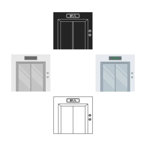 만화에서 엘리베이터 아이콘,흰색 배경에 고립 된 검은 스타일. 호텔, 기호 스톡 벡터 일러스트. — 스톡 벡터