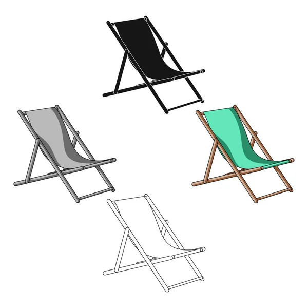 Le siège pour bronzer sur la plage.Repose-été icône unique dans la bande dessinée, illustration vectorielle de symbole de style noir . — Image vectorielle