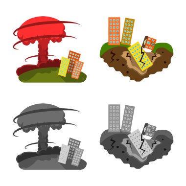 Hava ve sıkıntı simge vektör Illustration. Hava ve web için crash hisse senedi simgesi toplama.