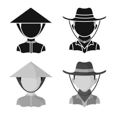 Kopyacı ve ikamet logo yalıtılmış nesne. Kopyacı ve hisse senedi için kültür vektör simge kümesi.