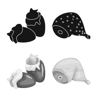 Ürün ve kümes hayvanları simge vektör Illustration. Ürün ve tarım hisse senedi vektör çizim seti.