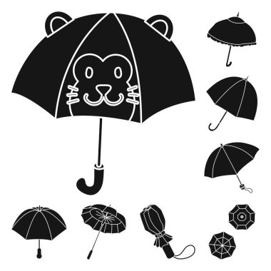 Hava ve yağmurlu simge vektör Illustration. Hava ve yağmur hisse senedi vektör çizim seti.