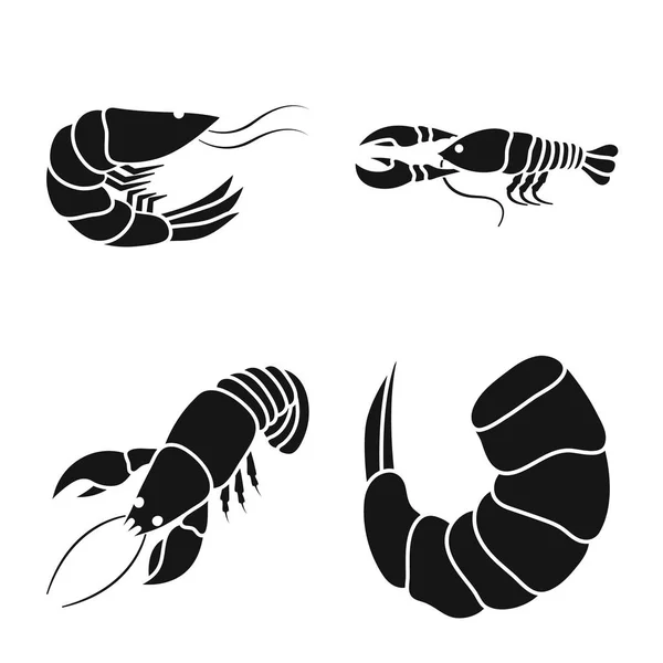 Ilustración vectorial del signo de carne y delicadeza. Conjunto de carne y cangrejo vector icono para stock . — Archivo Imágenes Vectoriales