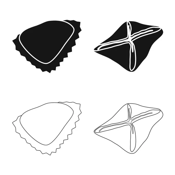 Diseño vectorial de productos y logotipo de cocina. Conjunto de productos y aperitivo stock vector ilustración . — Archivo Imágenes Vectoriales