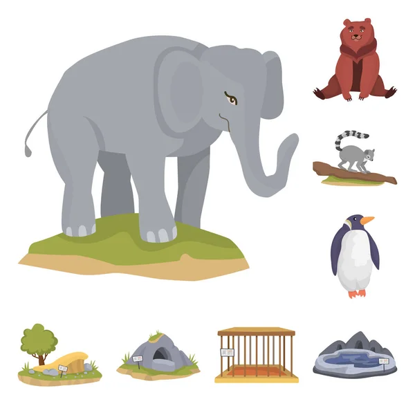Ізольований об'єкт логотипу зоопарку та парку. Набір символів зоопарку та тварин для Інтернету . — стоковий вектор
