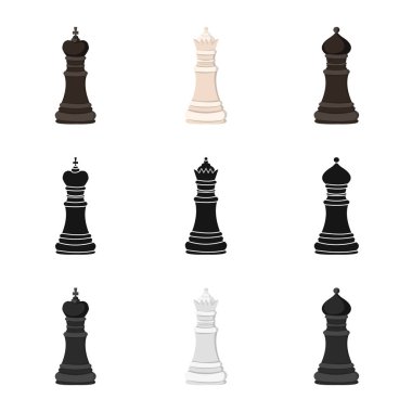 Şah mat ve ince logo vektör çizimi. Hisse senedi için Şah mat ve hedef vektör simge kümesi.