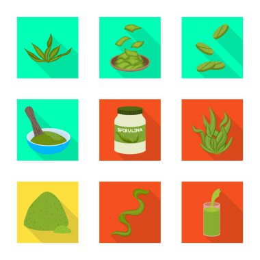 Protein ve deniz simge vektör Illustration. Protein ve doğal hisse senedi vektör çizim koleksiyonu.