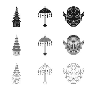 Vektör Illustration ve seyahat logosu. Stok ve geleneksel vektör simgesi koleksiyonu.