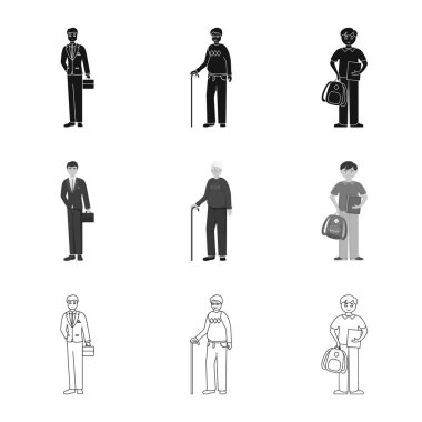 Karakter ve avatar logo vektör Illustration. Karakter ve portre hisse senedi vektör çizim topluluğu.