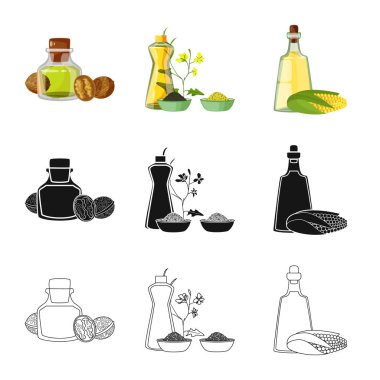 Sağlıklı ve sebze simge vektör Illustration. Sağlıklı kümesi ve hisse senedi için tarım vektör simgesi.