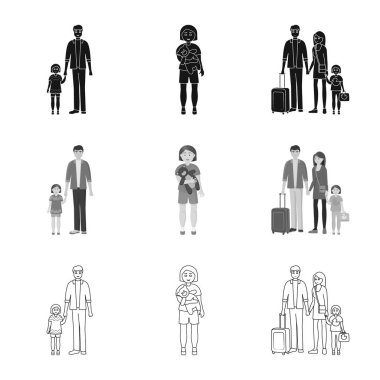 Vektör Illustration karakter ve avatar sembolü. Karakter ve portre hisse senedi vektör çizim topluluğu.