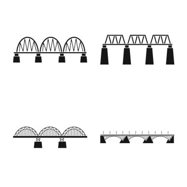Yapı ve yan simge vektör tasarımı. Yapý ve köprü hisse senedi simgesi web için kümesi.
