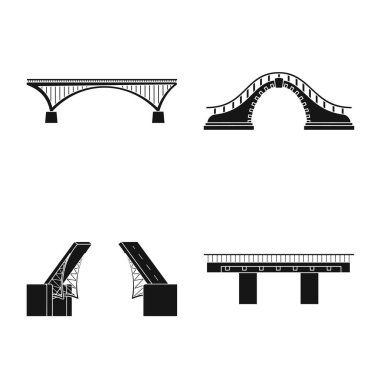 Yapı ve yan sembolü yalıtılmış nesne. Stok için yapı ve köprü vektör simgesi koleksiyonu.