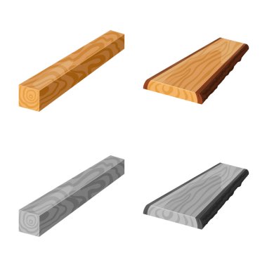 Ağaç ve ham logo vektör tasarımı. Web için ağaç ve inşaat hisse senedi simgesi kümesi.