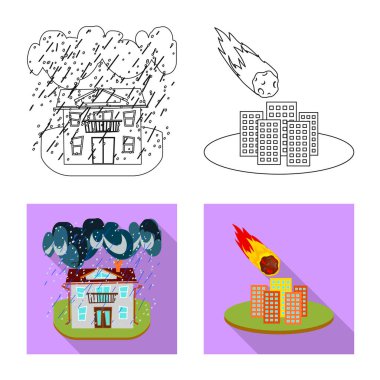 Hava ve sıkıntı logo vektör Illustration. Hava ve gürültüyle çarpmak hisse senedi vektör çizim.