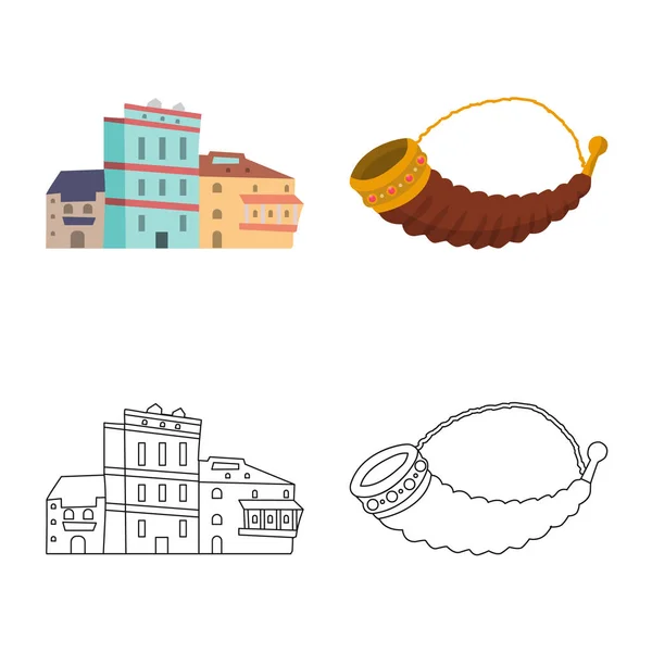 Objeto aislado de cultura y símbolo de turismo. Colección de cultura y originalidad icono vectorial para stock . — Vector de stock