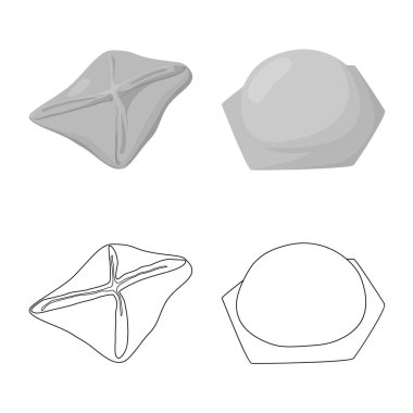 Ürünler ve pişirme logo yalıtılmış nesne. Ürünler ve meze hisse senedi vektör çizim.