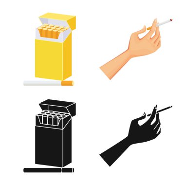 Çöp tasarımını vektör ve sembol durdurmak. Hisse senedi için çöp ve alışkanlık vektör simge kümesi.