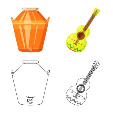 Kafe ve Latin logo yalıtılmış nesne. Kafe ve web için ulusal hisse senedi simgesi.