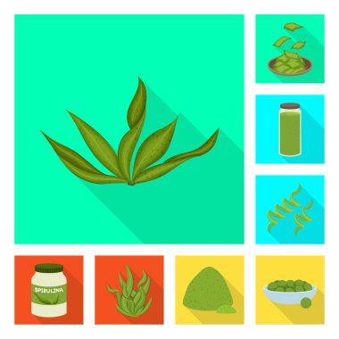 Protein ve deniz logo vektör Illustration. Protein ve doğal hisse senedi vektör çizim.