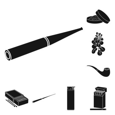 Anti ve alışkanlık logosu izole nesne. Anti ve tütün stok vektör illüstrasyon seti.