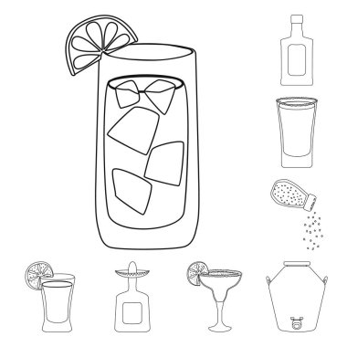 Vektör tasarım Meksika ve tekila işareti. Web için Mexico ve Fiesta stok sembolü koleksiyonu.