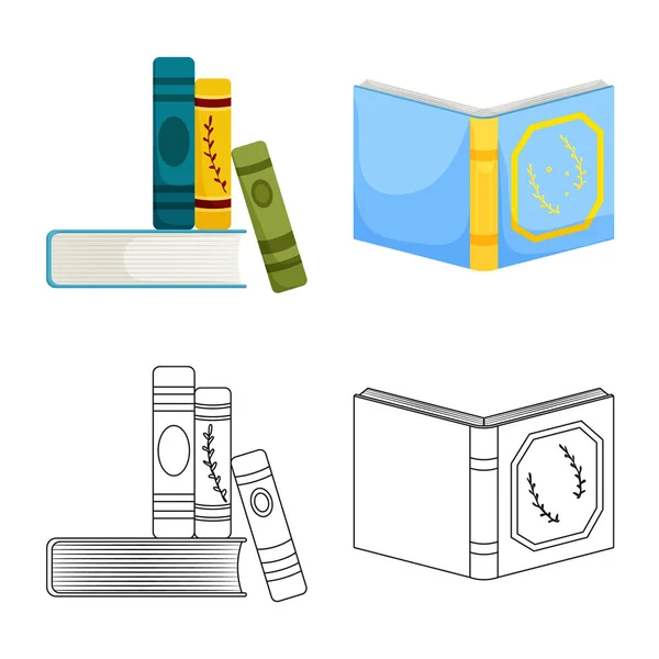 Vectorillustratie van opleiding en dekking logo. Aantal opleidings- en boekhandel aandelensymbool voor web. — Stockvector