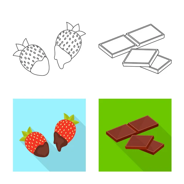 Vektoros illusztráció az élelmiszer- és finom logó. Élelmiszer és barna vektor ikon készletek. — Stock Vector