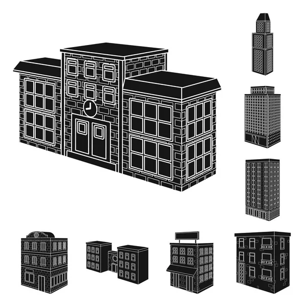 Diseño vectorial de la arquitectura y el logotipo de la propiedad. Conjunto de arquitectura y construir ilustración de vector de stock . — Vector de stock