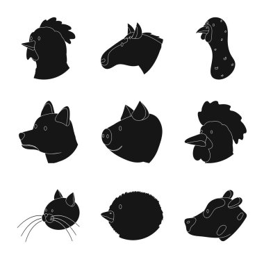 Çiftliğin izole nesnesi ve organik logo. Stok için çiftlik ve baş vektör simgesinin toplanması.