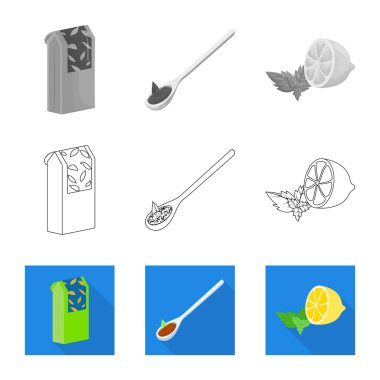 Sağlıklı ve çiçek işareti vektör Illustration. Sağlıklı ve degrade hisse senedi vektör çizim seti.