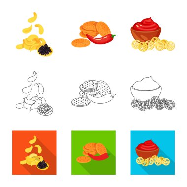 Tat ve daiç simge vektör Illustration. Tat ve web için organik hisse senedi simgesi toplama.
