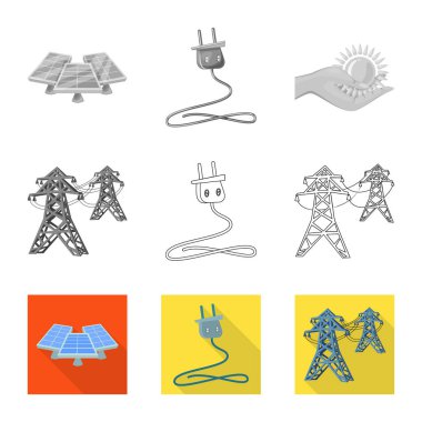 Yenilik ve teknoloji işareti illüstrasyon vektör. Dizi yenilik ve doğa hisse senedi vektör çizim.