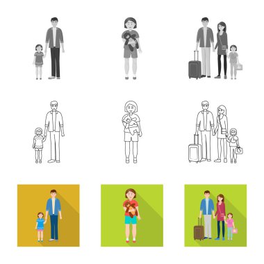 Karakter ve avatar logo vektör tasarımı. Karakter ve portre hisse senedi vektör çizim topluluğu.