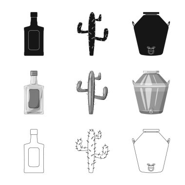 Kafe ve Latin işareti vektör tasarımı. Kafe ve hisse senedi için ulusal vektör ikon koleksiyonu.