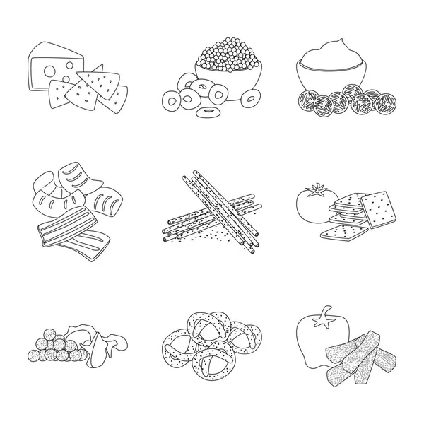 Ilustración vectorial del gusto y el icono crujiente. Conjunto de sabor y cocina icono de vectores para stock . — Vector de stock